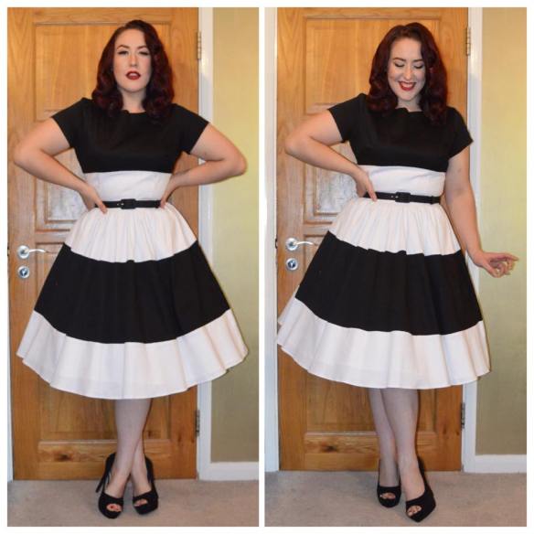 Pinup Girl Clothing Black and White amanda dress