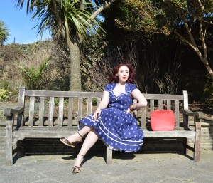 Voodoo Vixen Joni dress, vintage vanity case, old Very.co.uk wedges, bangles eBay & Dorothy Perkins