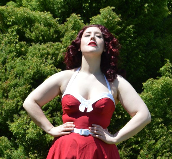 Pinup Girl Clothing Red Sailor Swing Dress