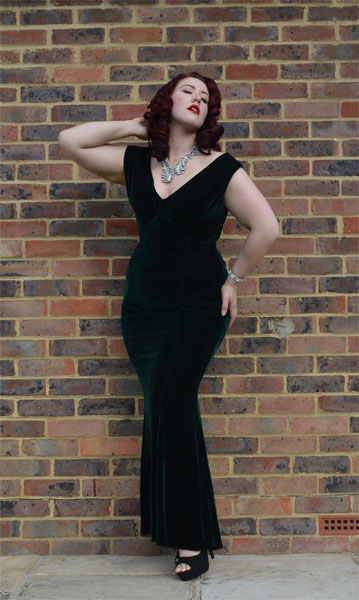 Collectif Claudette gown green velvet