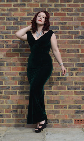 Collectif Claudette gown green velvet