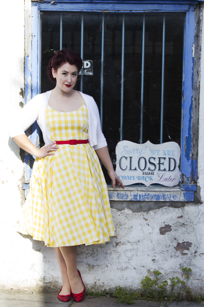 The Pretty Dress Company Priscilla swing dress yellow Gingham
