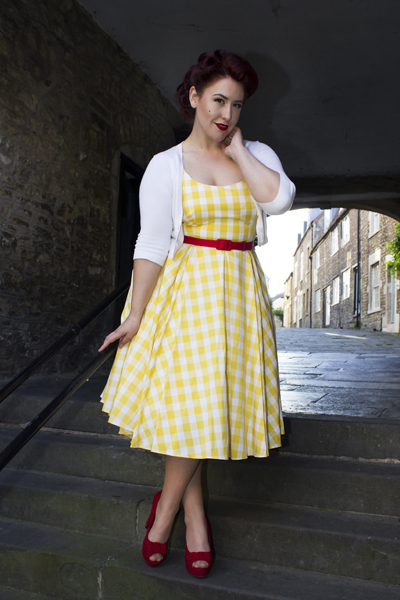 The Pretty Dress Company Priscilla swing dress yellow Gingham