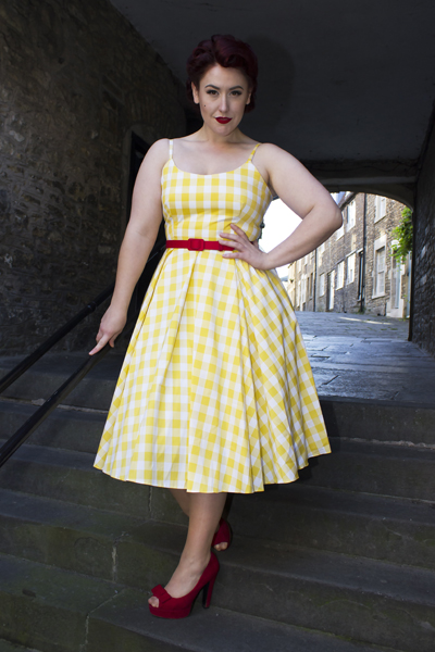 The Pretty Dress Company Priscilla swing dress yellow Gingham