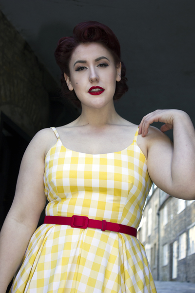 The Pretty Dress Company Priscilla swing dress yellow Gingham
