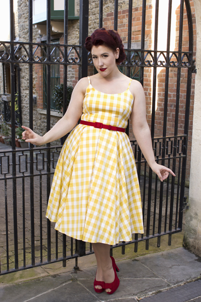 The Pretty Dress Company Priscilla swing dress yellow Gingham