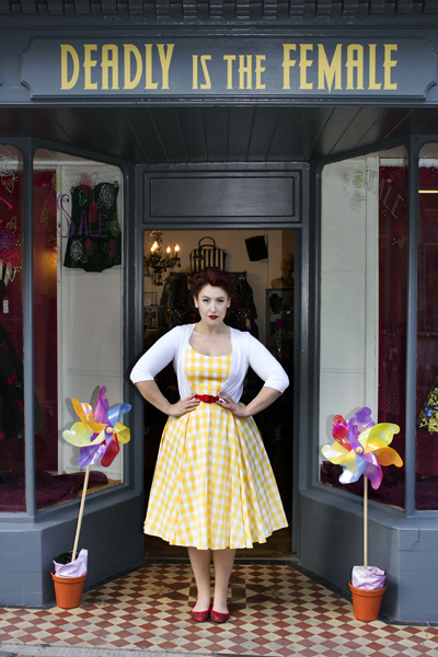 The Pretty Dress Company Priscilla swing dress yellow Gingham