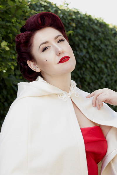 Style Icon's Closet Red Audrey Fifties Dress Caroline Tara Starlet Cape