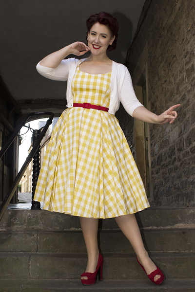The Pretty Dress Company Priscilla swing dress yellow Gingham