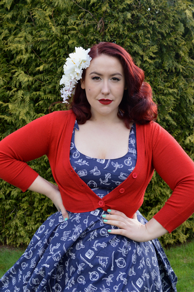 Hell Bunny Marin Dress Navy Nautical