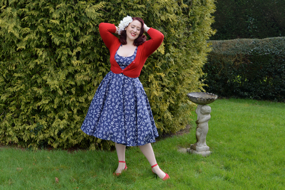 Hell Bunny Marin Dress Navy Nautical