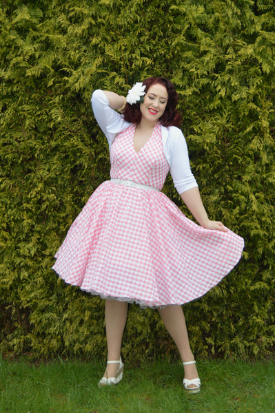 Unique Vintage San Vicente Pink Gingham Halter Dress