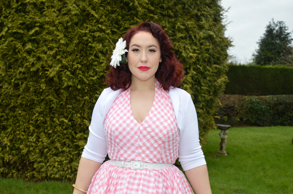 Unique Vintage San Vicente Pink Gingham Halter Dress