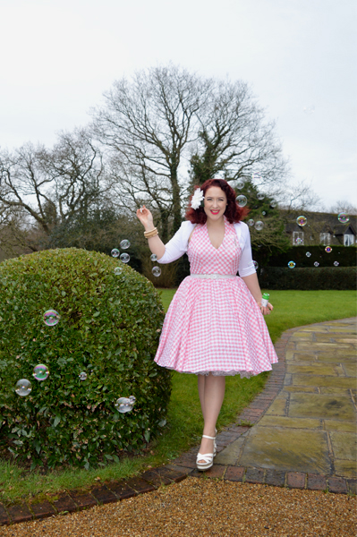 Unique Vintage San Vicente Pink Gingham Halter Dress