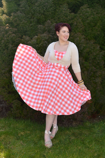 Heart of Haute Coral Sarah Gingham Dress