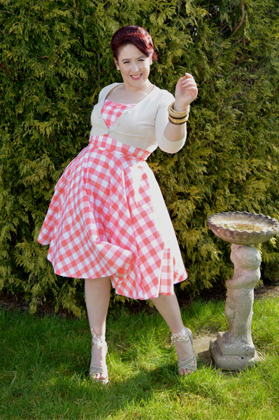 heart of Haute Coral Sarah gingham Dress