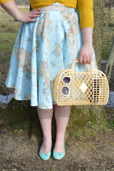 Oh My Honey Map Print Circle Skirt