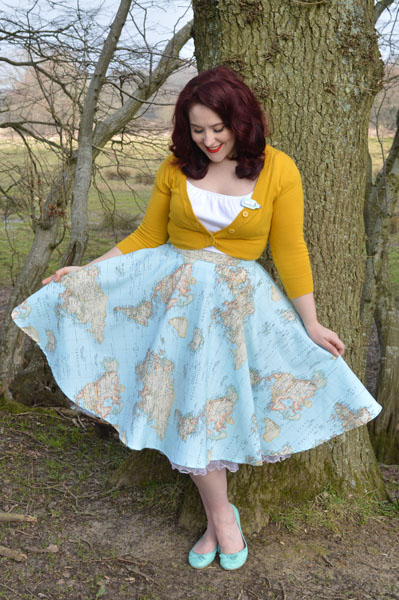 Oh My Honey Map Print Circle Skirt