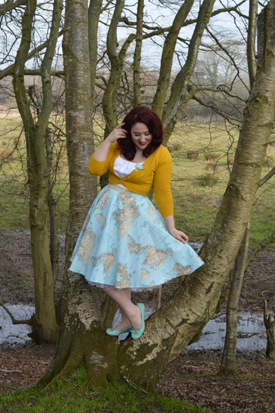 Oh My Honey Map Print Circle Skirt