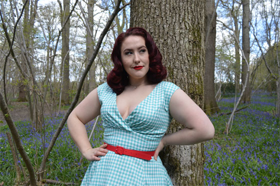 Collectif Pamela mint gingham doll dress