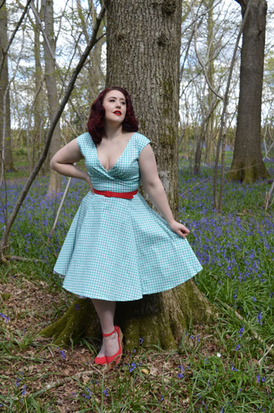 Collectif Pamela mint gingham doll dress