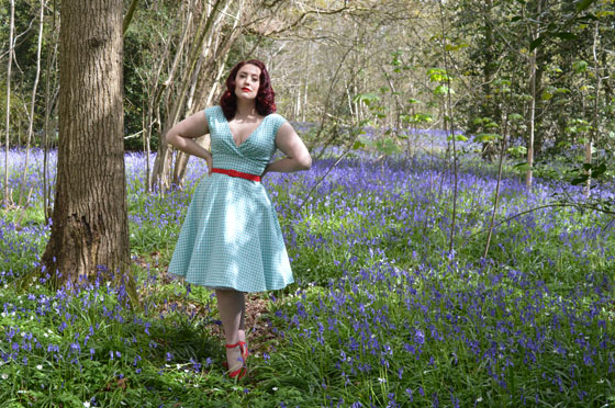 Collectif Pamela mint gingham doll dress
