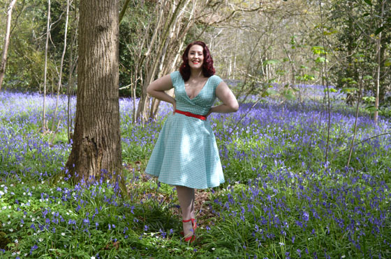 Collectif Pamela mint gingham doll dress