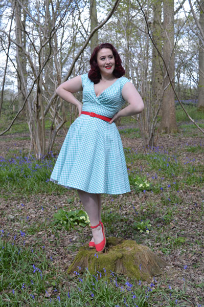 Collectif Pamela mint gingham doll dress