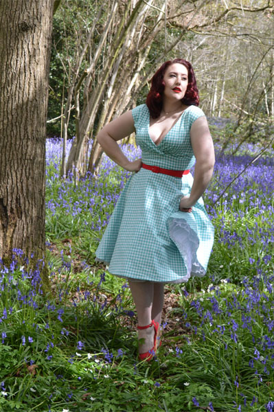 Collectif Pamela mint gingham doll dress