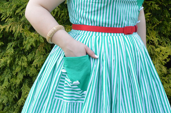 Unique Vintage Hamilton striped day dress