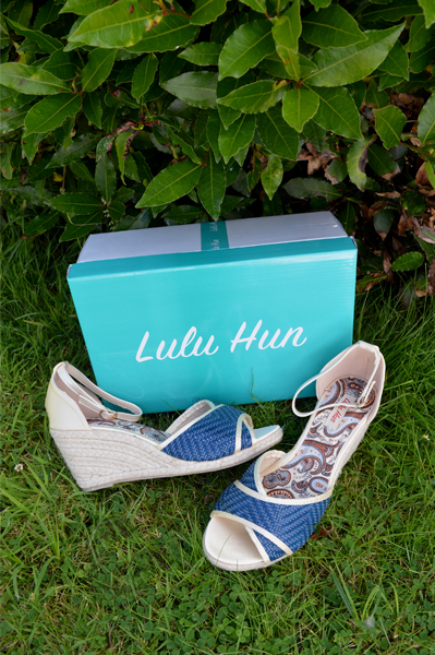 Lulu Hun Navy Blue Jessie Textured Wedges