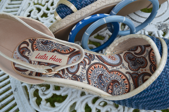 Lulu Hun Navy Blue Jessie Textured Wedges