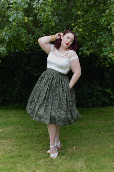 Violets in May custom made Green Tribal Gathered Skirt