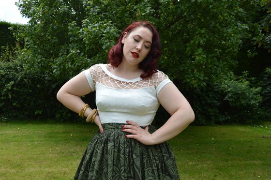 Violets in May custom made Green Tribal Gathered Skirt