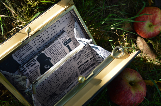 Vendula London Downton Black Book Cover Clutch Bag