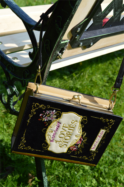 Vendula London Downton Black Book Cover Clutch Bag