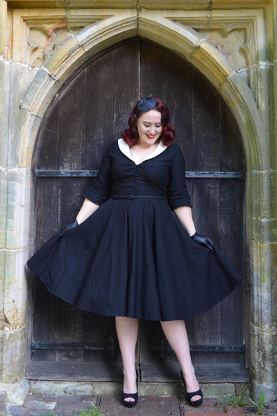 Unique Vintage Black and white Eva Marie Swing Dress