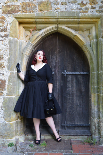 Unique Vintage Black and white Eva Marie Swing Dress