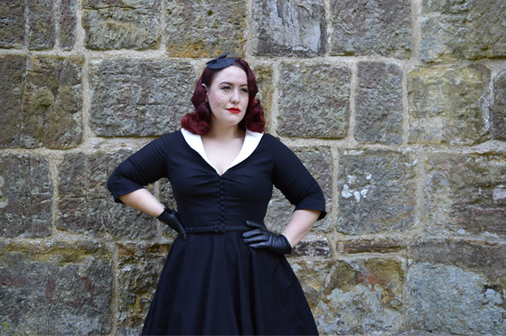 Unique Vintage Black and white Eva Marie Swing Dress