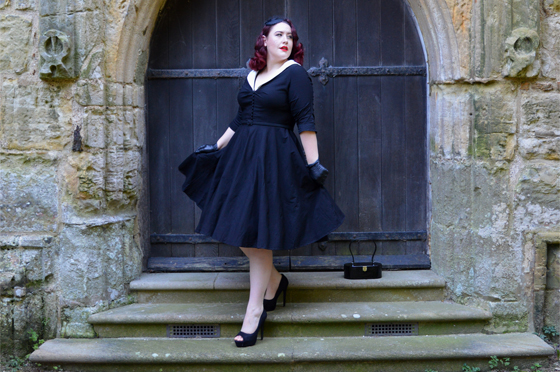 Unique Vintage Black and white Eva Marie Swing Dress