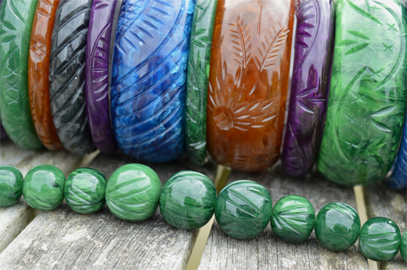 Splendette Fakelite Handmade Carved bangles AW16 