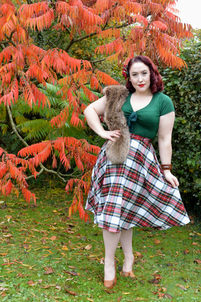 Hell Bunny Green Angette top Stewart Tartan Doralee Skirt