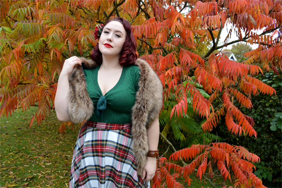 Hell Bunny Green Angette top Stewart Tartan Doralee Skirt