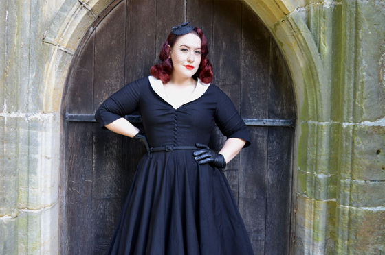 Unique Vintage Black and white Eva Marie Swing Dress