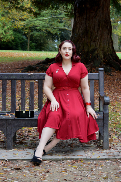 Hell Bunny Keely Dress Burgundy Red