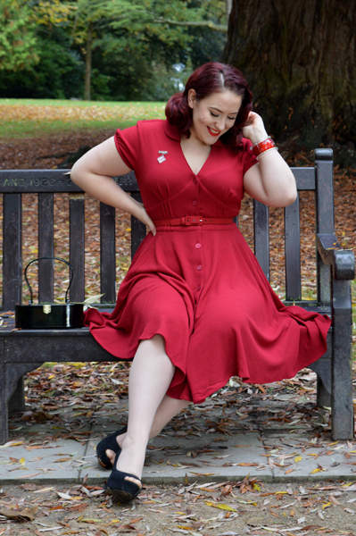 Hell Bunny Keely Dress Burgundy Red