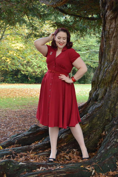 Hell Bunny Keely Dress Burgundy Red