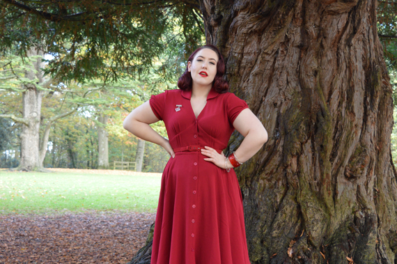 Hell Bunny Keely Dress Burgundy Red