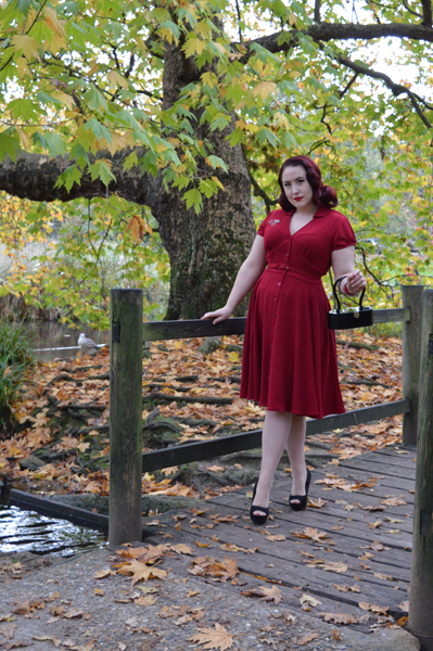 Hell Bunny Keely Dress Burgundy Red
