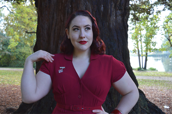 Hell Bunny Keely Dress Burgundy Red